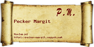 Pecker Margit névjegykártya